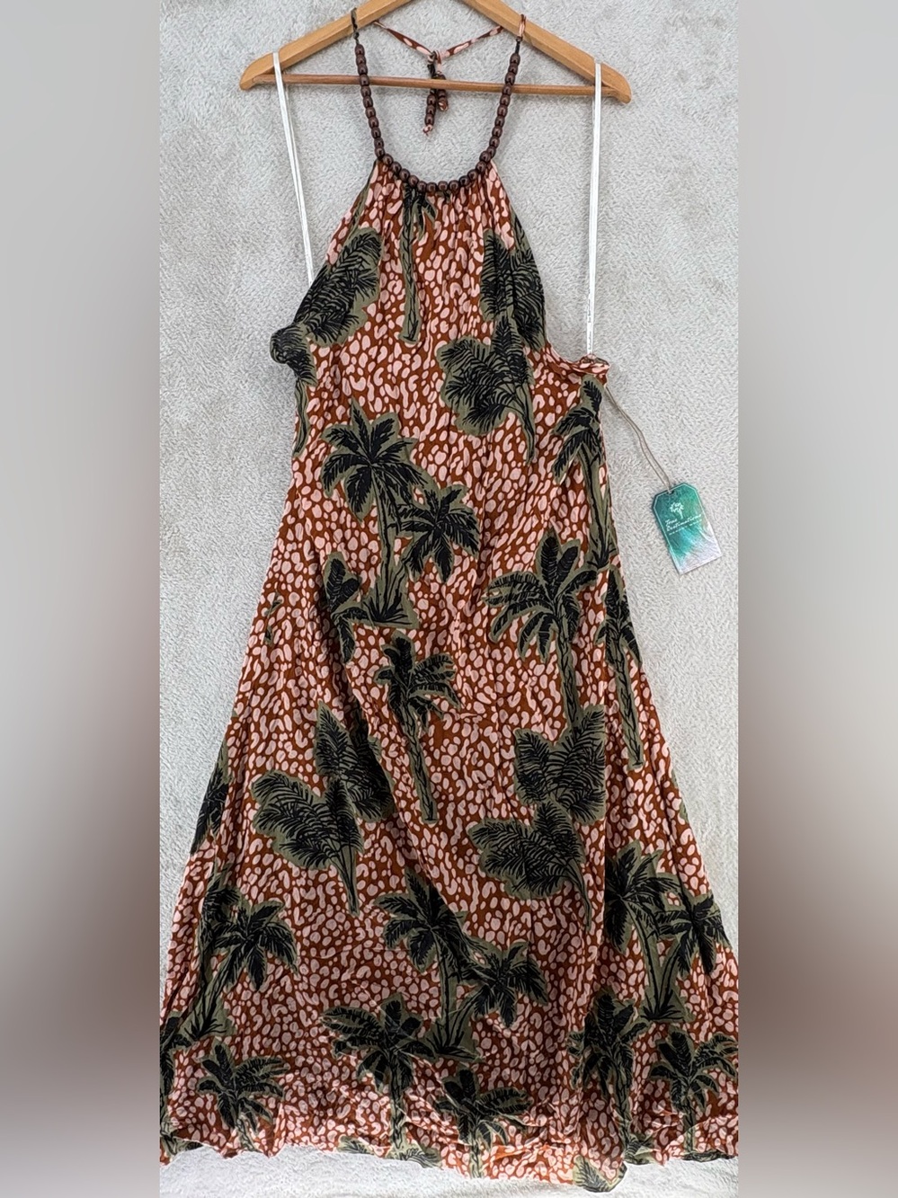 True Destinations Halter Maxi Dress, Tropical Print